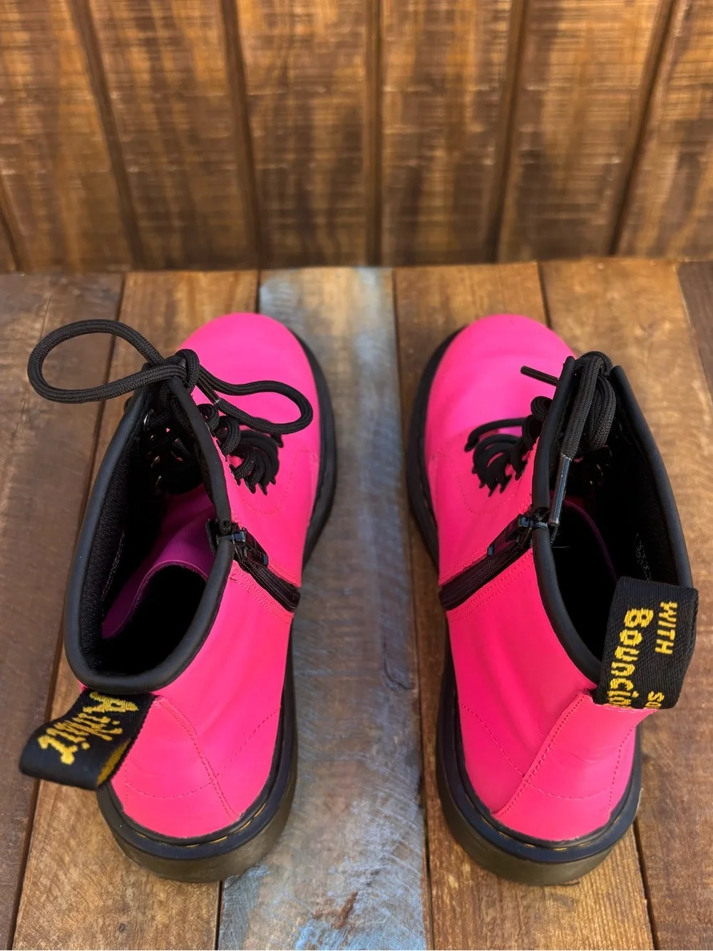 Dr. Martens 1460 J Hot Pink Combat Leather Boots